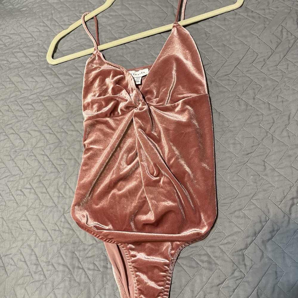 Topshop felt pink bodysuit, super spicy Size 10